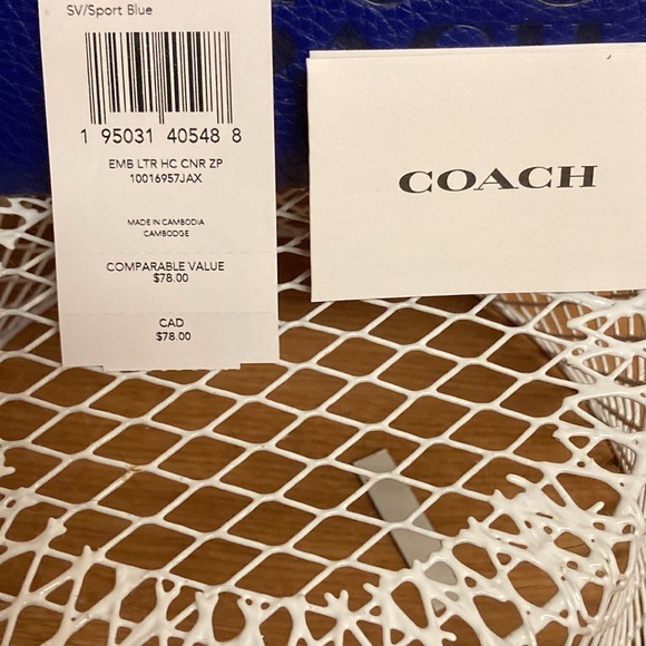 Coach Royal blue Horse & buggy wristlet NWT